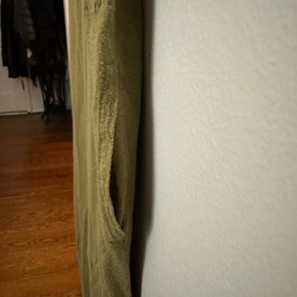 FREE PEOPLE Olive Green Cap Sleeve Midi Dress - Picture 5 of 9